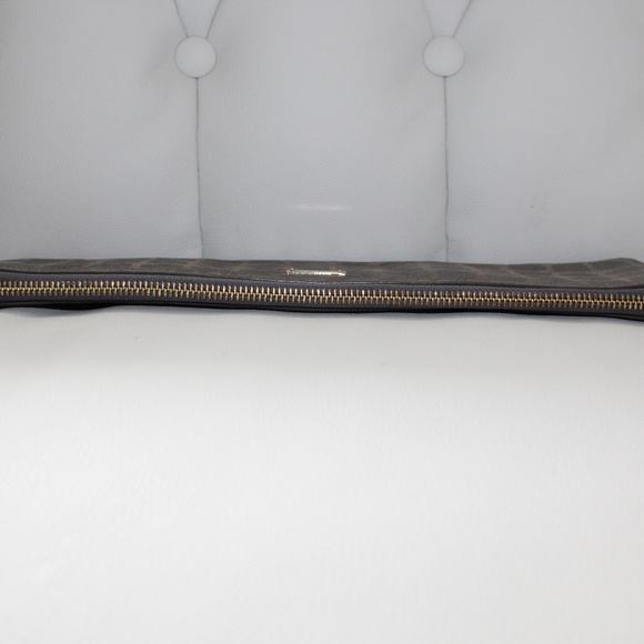 Kate Spade Noel Print Fabric Clutch Silver Gray - Picture 5 of 7